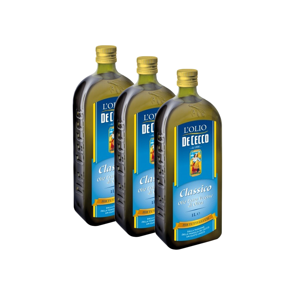 

Масло оливковое De Cecco Extra Vergine Classico нерафинированное 3 шт по 1 л
