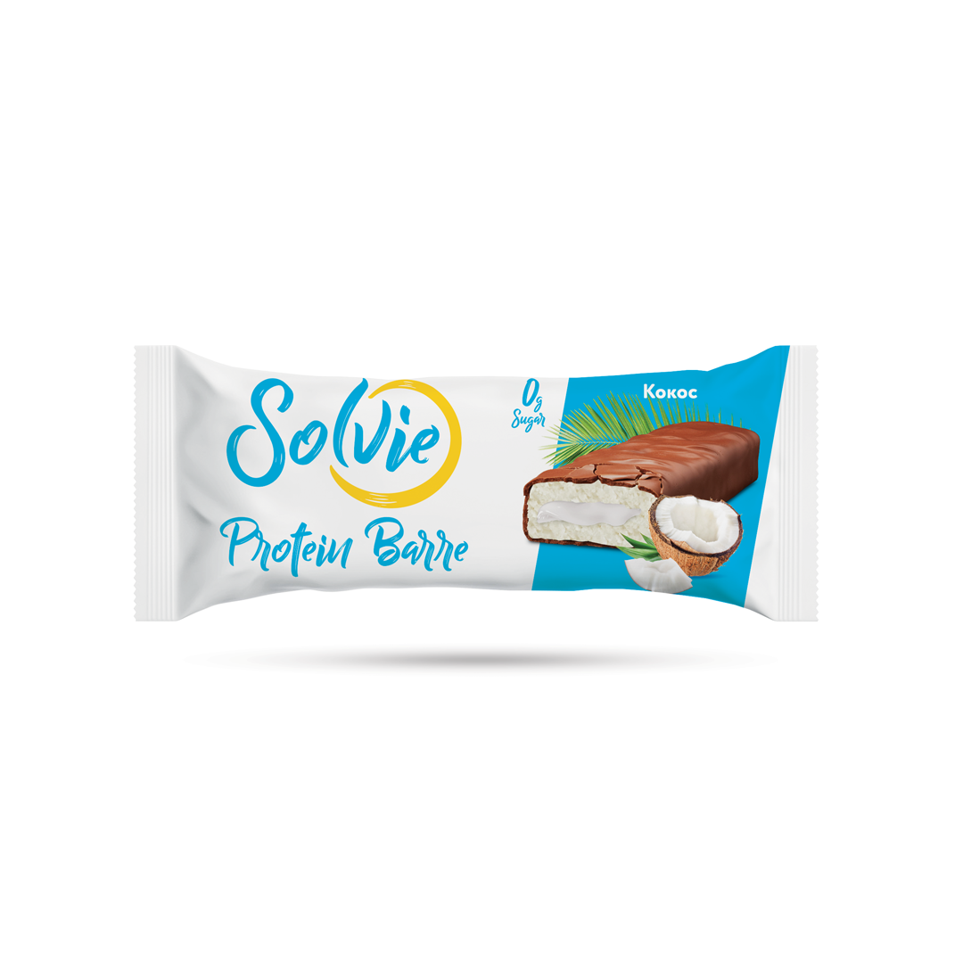 Протеиновый батончик Solvie Protein Barre, Кокос, 24 шт по 50 г