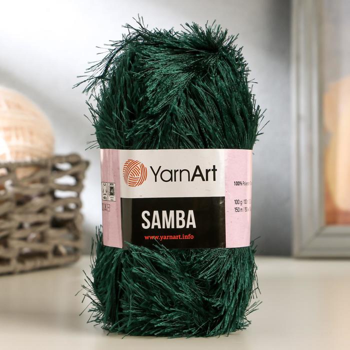 

Пряжа YarnArt "Samba" 100% полиэстер 150 м /100 гр (590 изумруд) - 1 шт, Зеленый