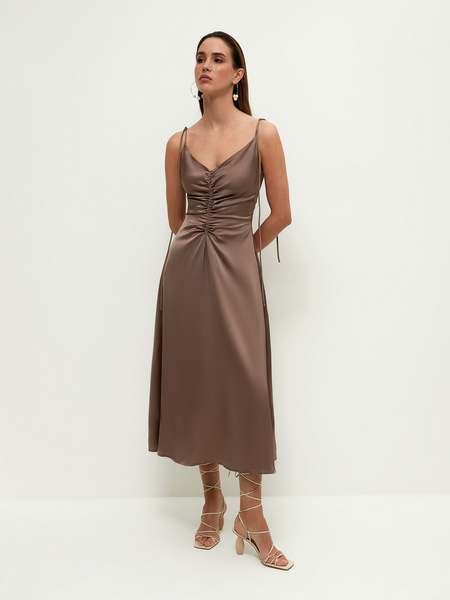 

Платье женское ZARINA 2265039558-20 коричневое L, 2265039558-20