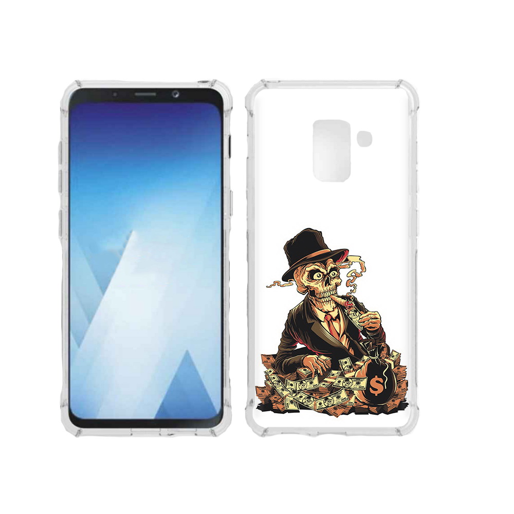 

Чехол MyPads Tocco для Samsung Galaxy A5 (2018) нарисованный череп с сигаретой, Прозрачный, Tocco