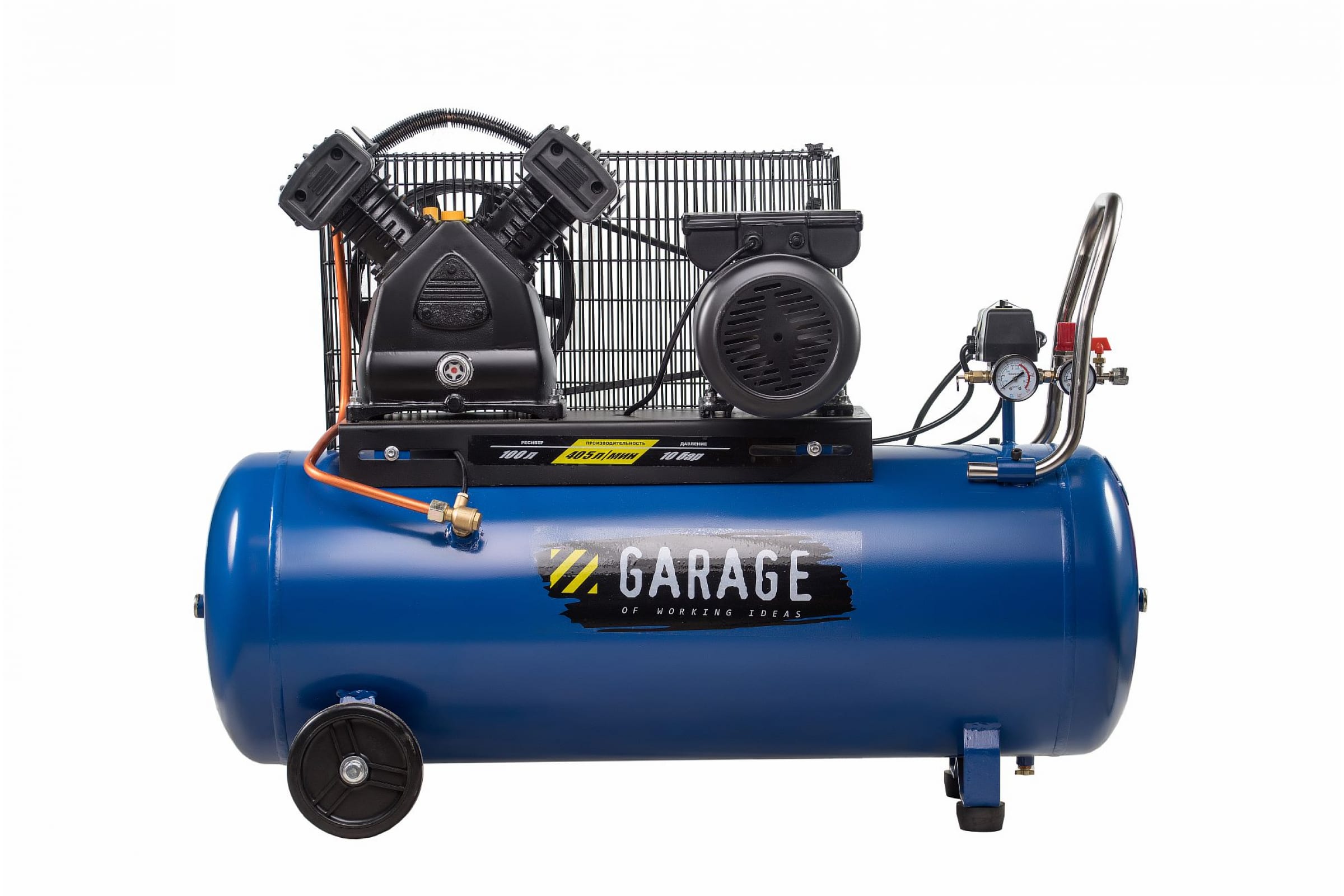 (МП)Компр. Garage PK 100.MBV400/2.2 тележка на колёсах wds garage для инструментов металл 91x98x57 см серый синий
