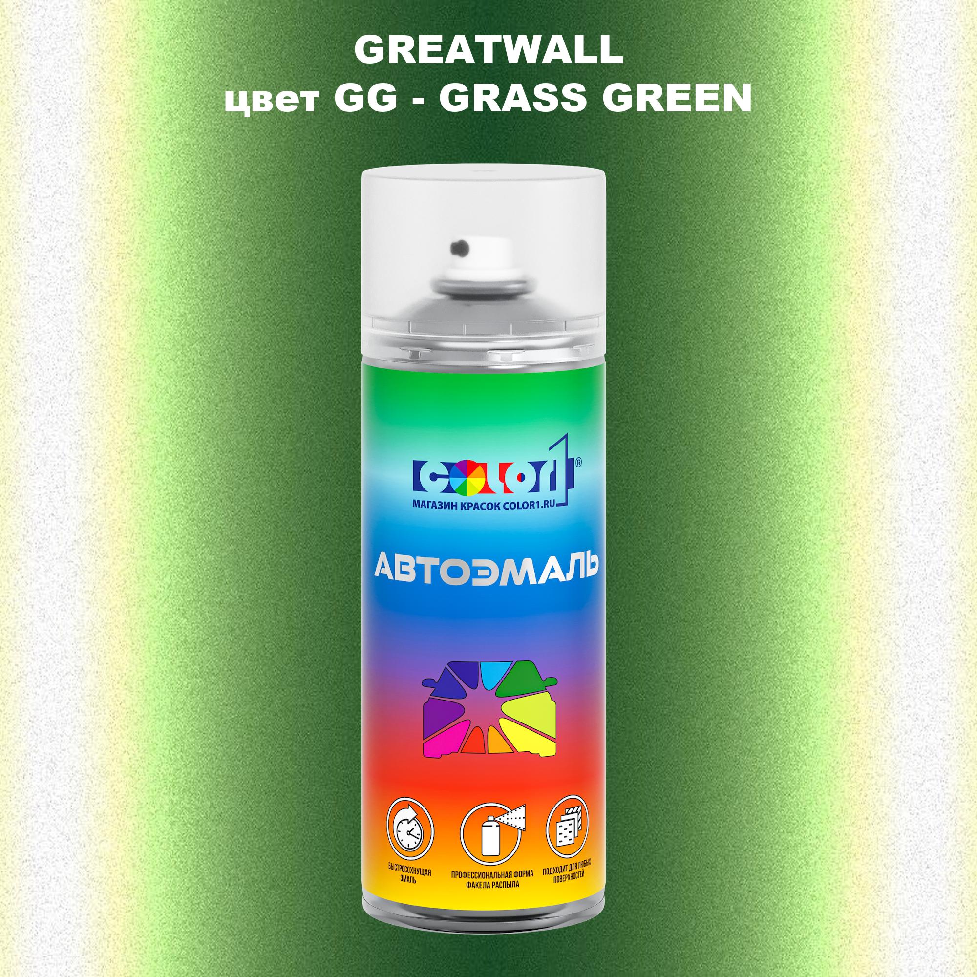 

Аэрозольная краска COLOR1 для GREATWALL, цвет GG - GRASS GREEN, Прозрачный
