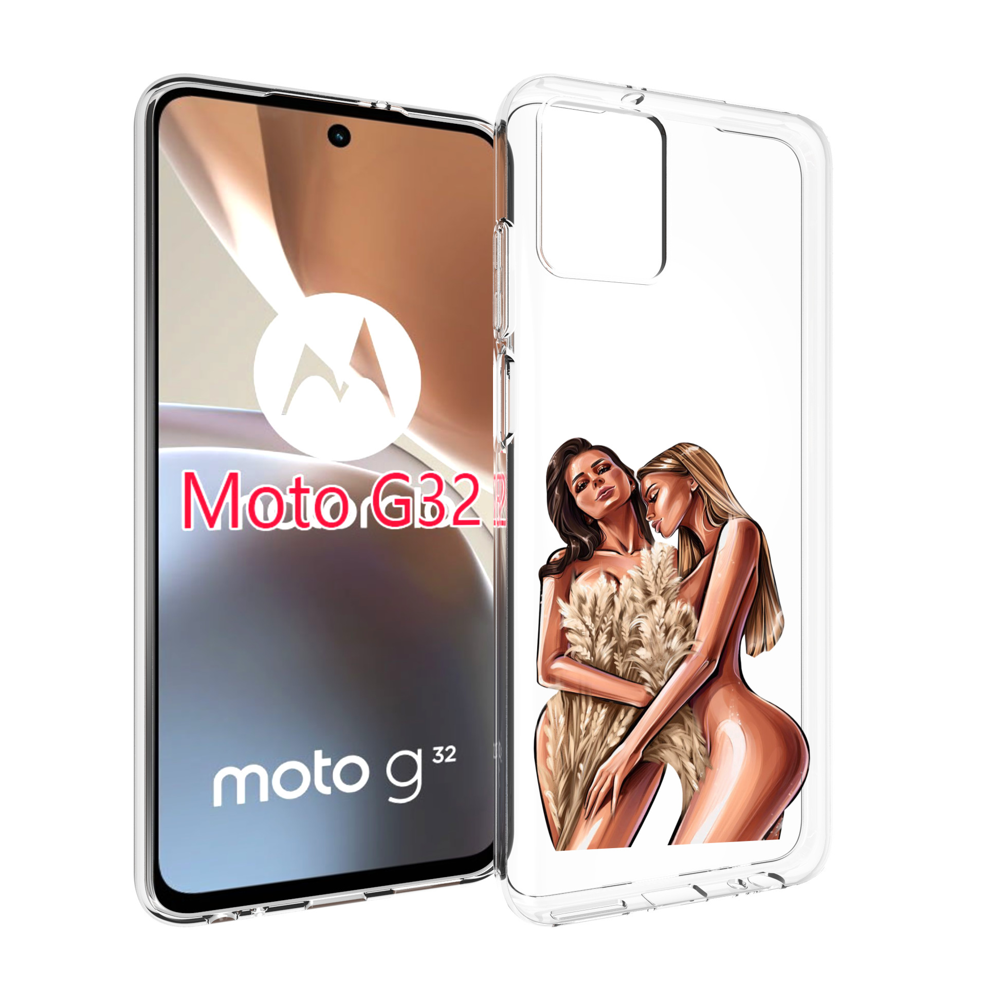 

Чехол MyPads Иллюстрированные-девушки женский для Motorola Moto G32, Прозрачный, Tocco