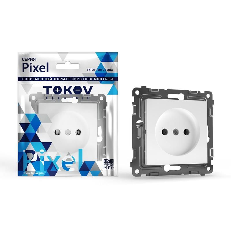 Розетка 1-м СП Pixel 16А IP20 без заземл механизм бел TOKOV ELECTRIC TKE-PX-R1-C01 359₽