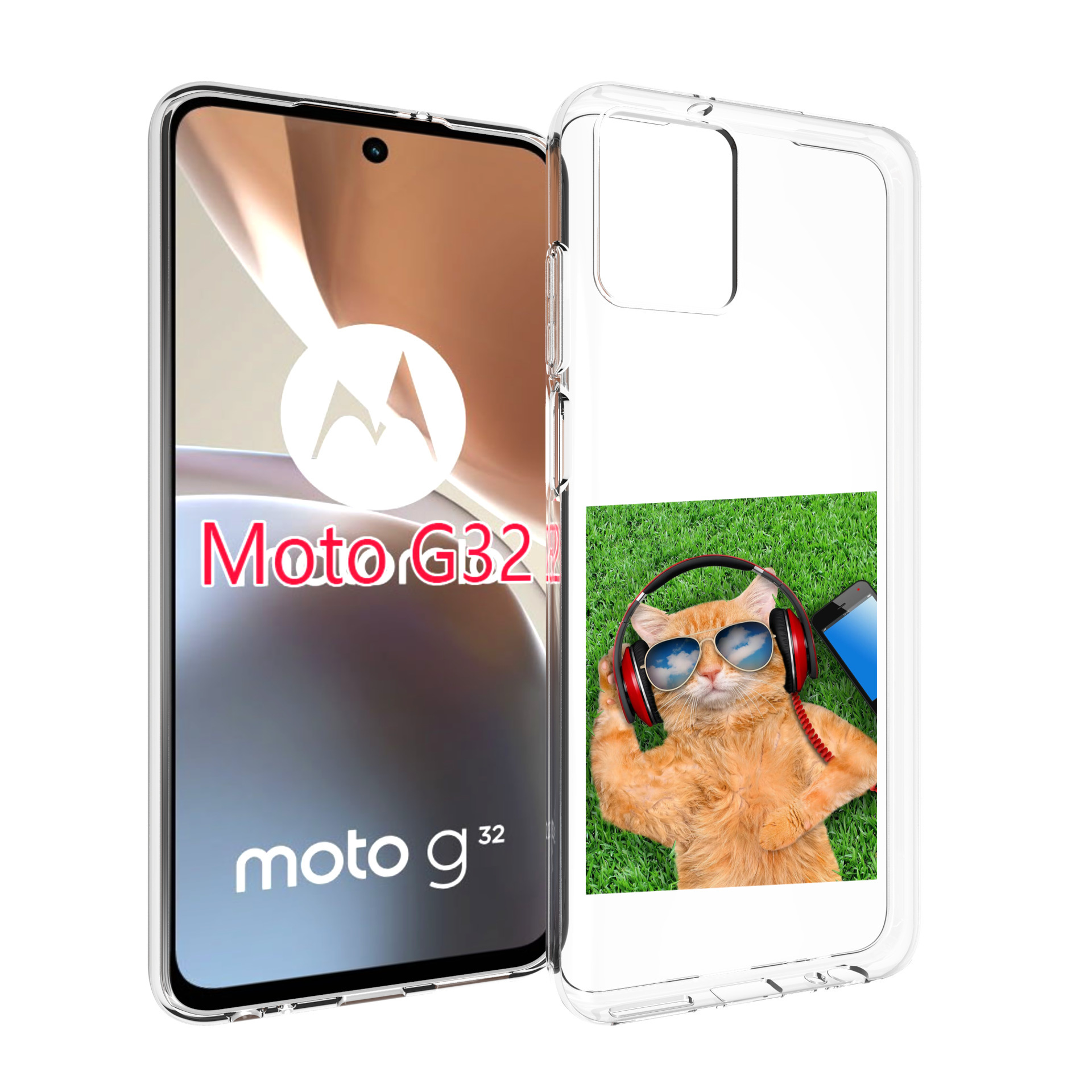 

Чехол MyPads Кот-кайфарик для Motorola Moto G32, Прозрачный, Tocco