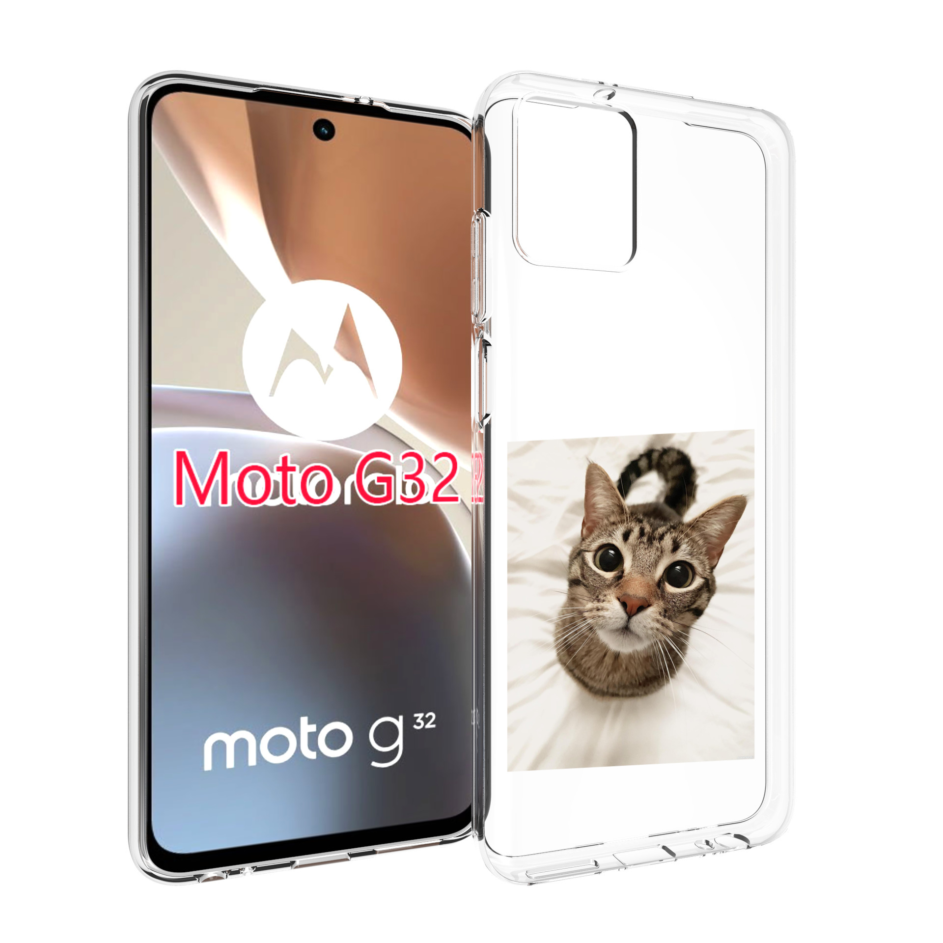 

Чехол MyPads Котик для Motorola Moto G32, Прозрачный, Tocco
