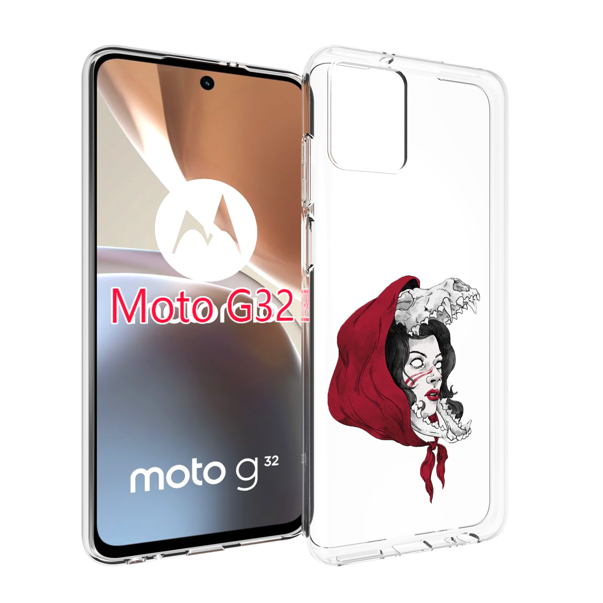 

Чехол MyPads Красная шапочка и волк женский для Motorola Moto G32, Прозрачный, Tocco
