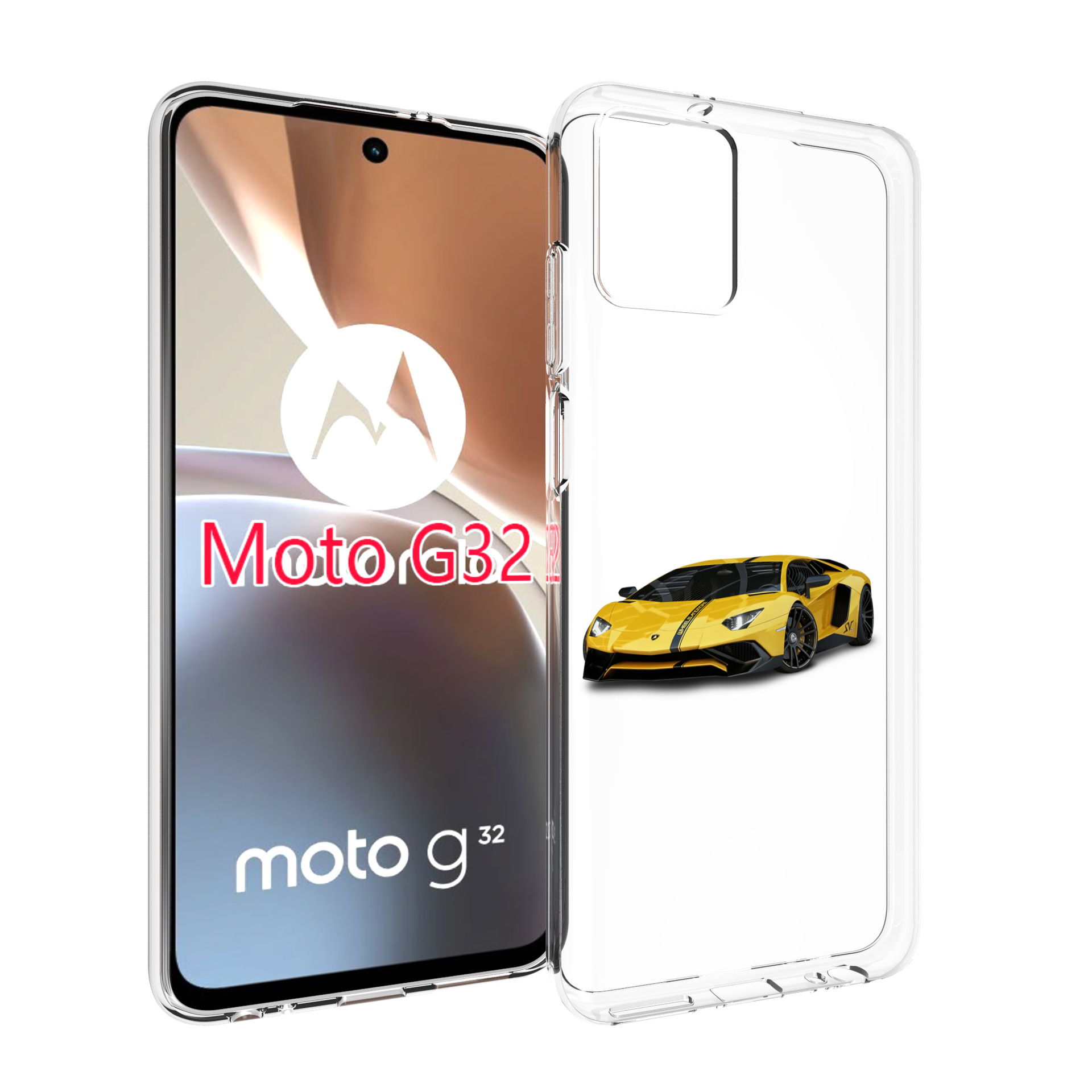 

Чехол MyPads Ламбо мужской для Motorola Moto G32, Прозрачный, Tocco