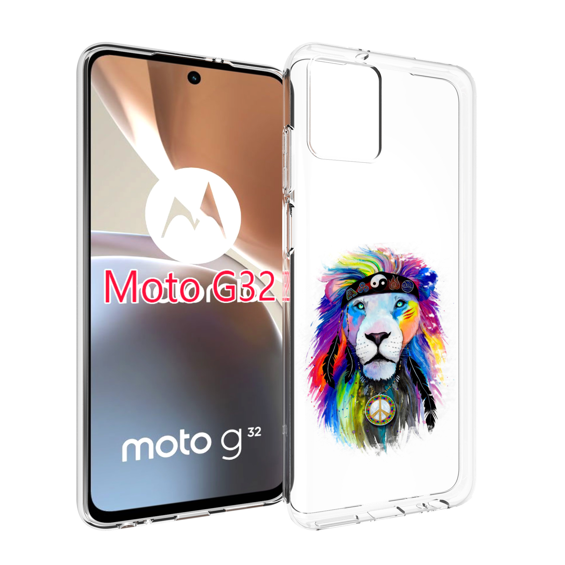 

Чехол MyPads Лев 3 для Motorola Moto G32, Прозрачный, Tocco