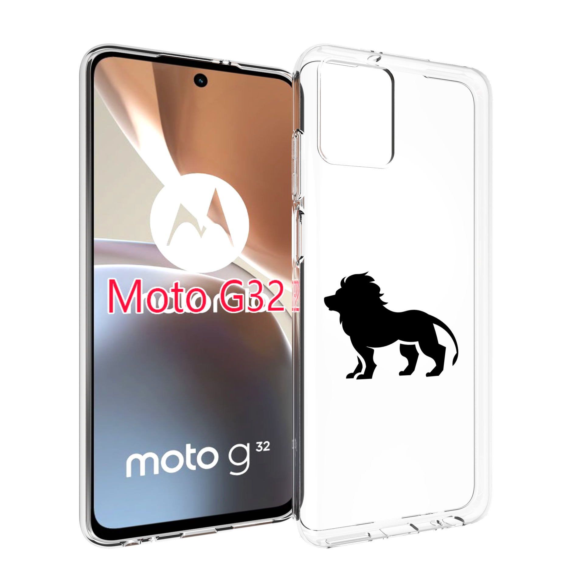 

Чехол MyPads Лев для Motorola Moto G32, Прозрачный, Tocco