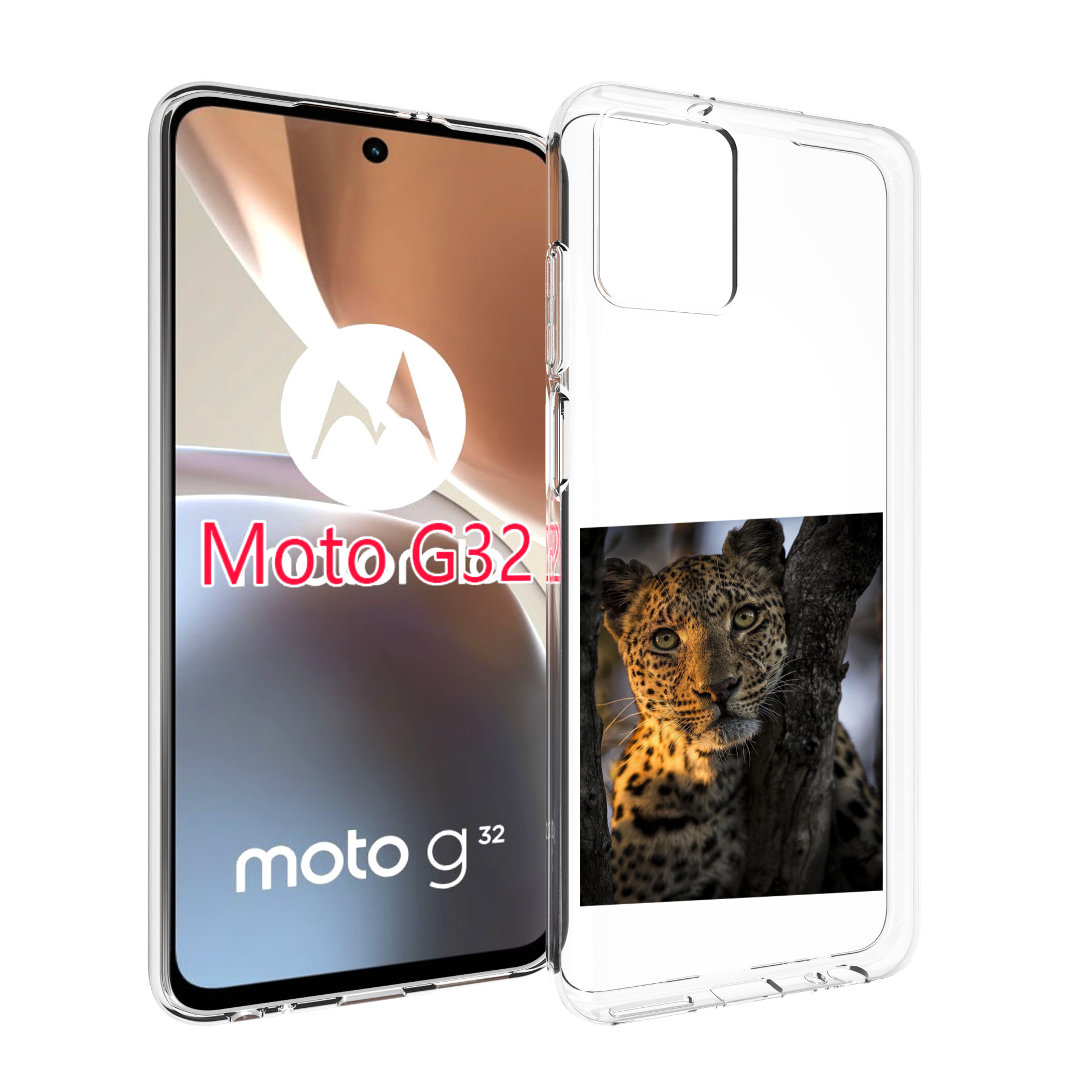 

Чехол MyPads Леопард для Motorola Moto G32, Прозрачный, Tocco