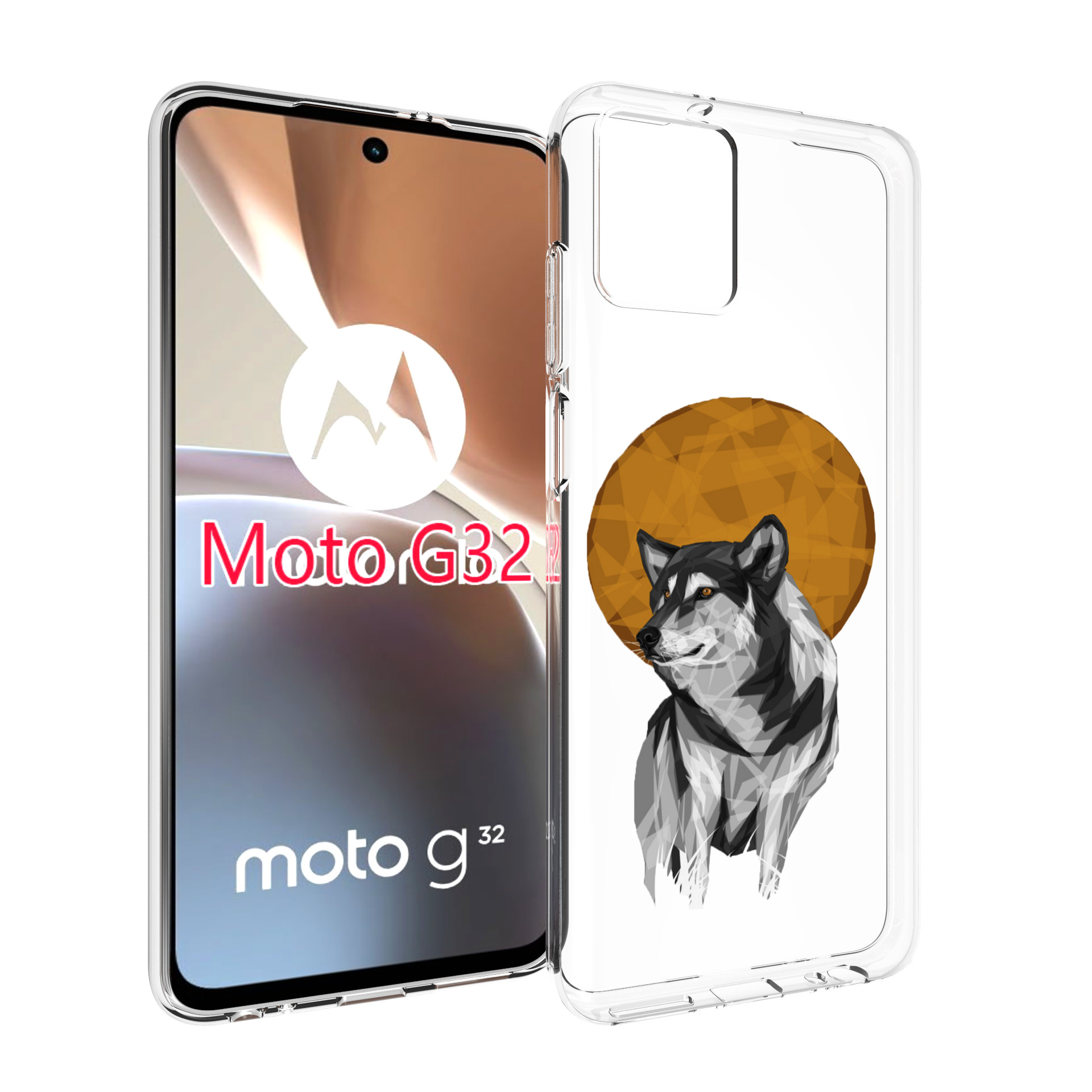 

Чехол MyPads Лунный волк для Motorola Moto G32, Прозрачный, Tocco
