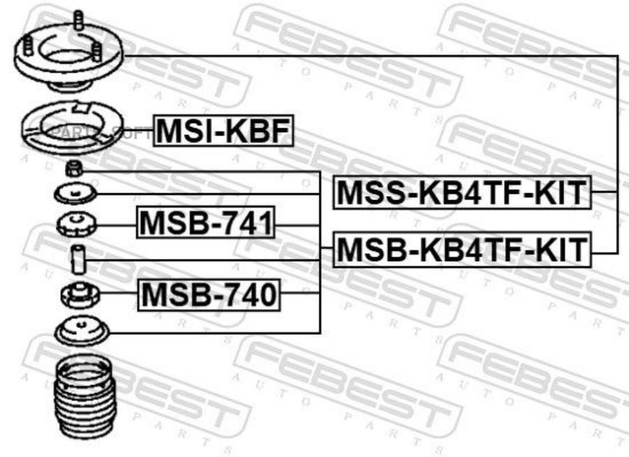 

Втулка Переднего Амортизатора (Комплект) Febest Msb-Kb4tf-Kit Febest арт. MSB-KB4TF-KIT