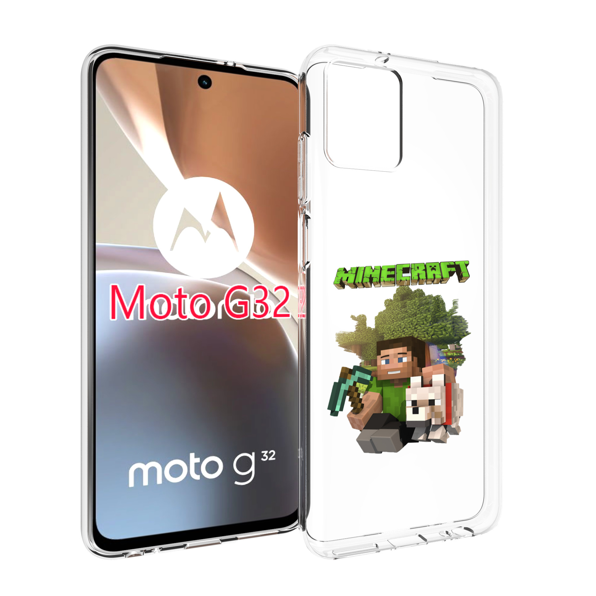 фото Чехол mypads майнкрафт детский для motorola moto g32