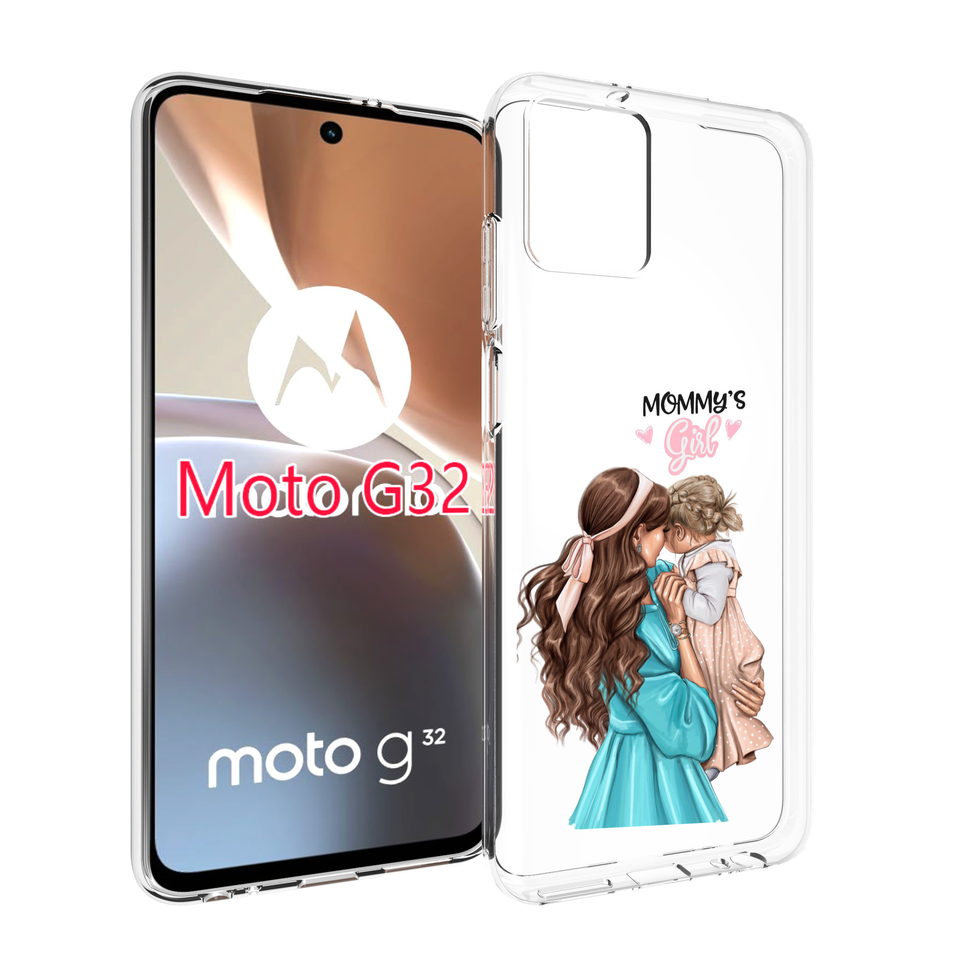 

Чехол MyPads Мама-девочки женский для Motorola Moto G32, Прозрачный, Tocco