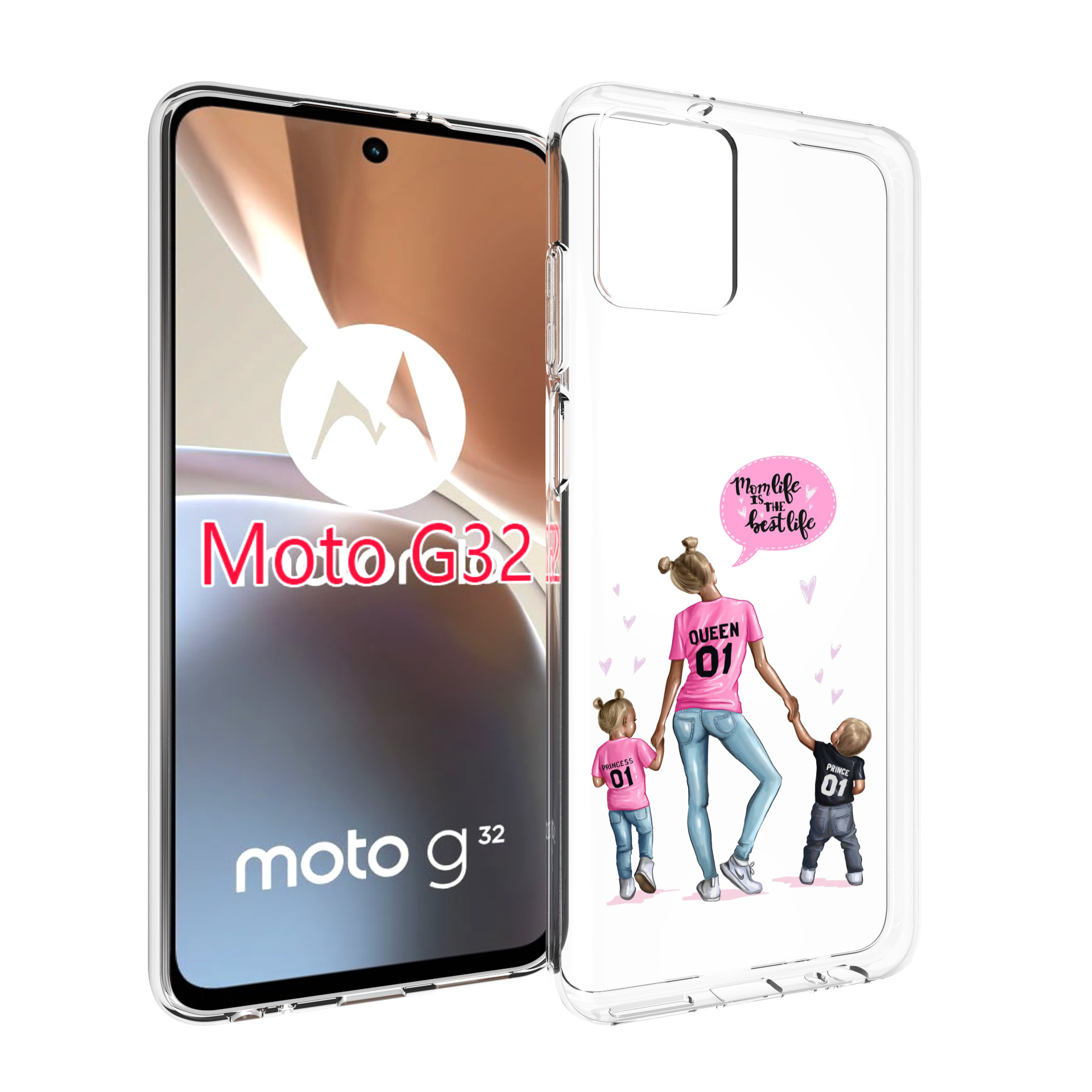 

Чехол MyPads Мама-королева женский для Motorola Moto G32, Прозрачный, Tocco