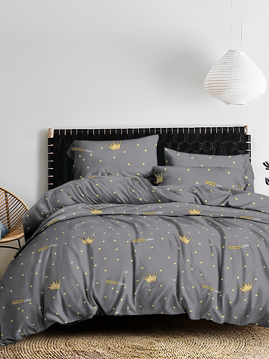 

Пододеяльник Simple House Crowns 1,5-сп 145х215 см, Серый