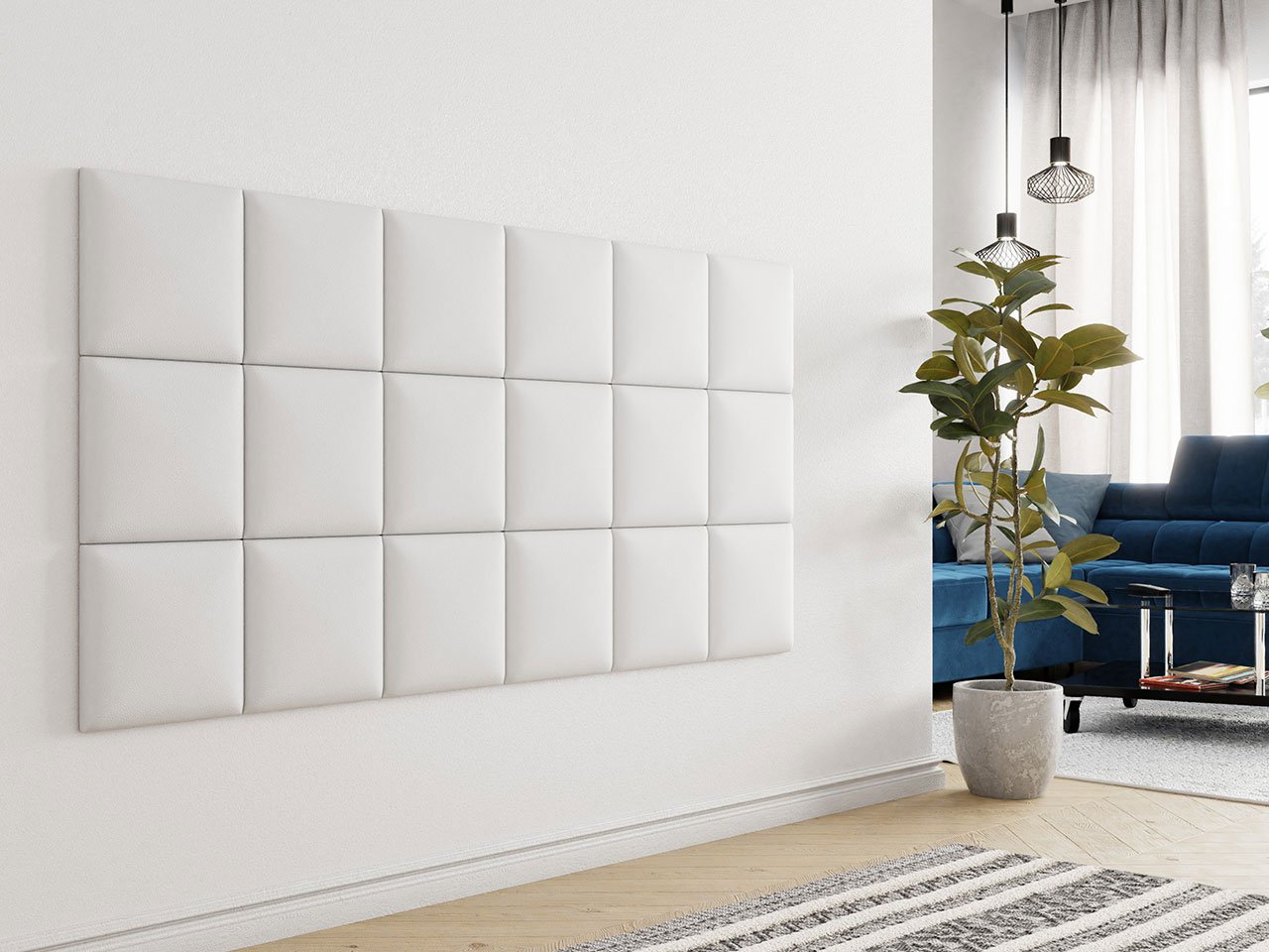 

Мягкие стеновые панели Comfort white 30x30 2шт, Белый