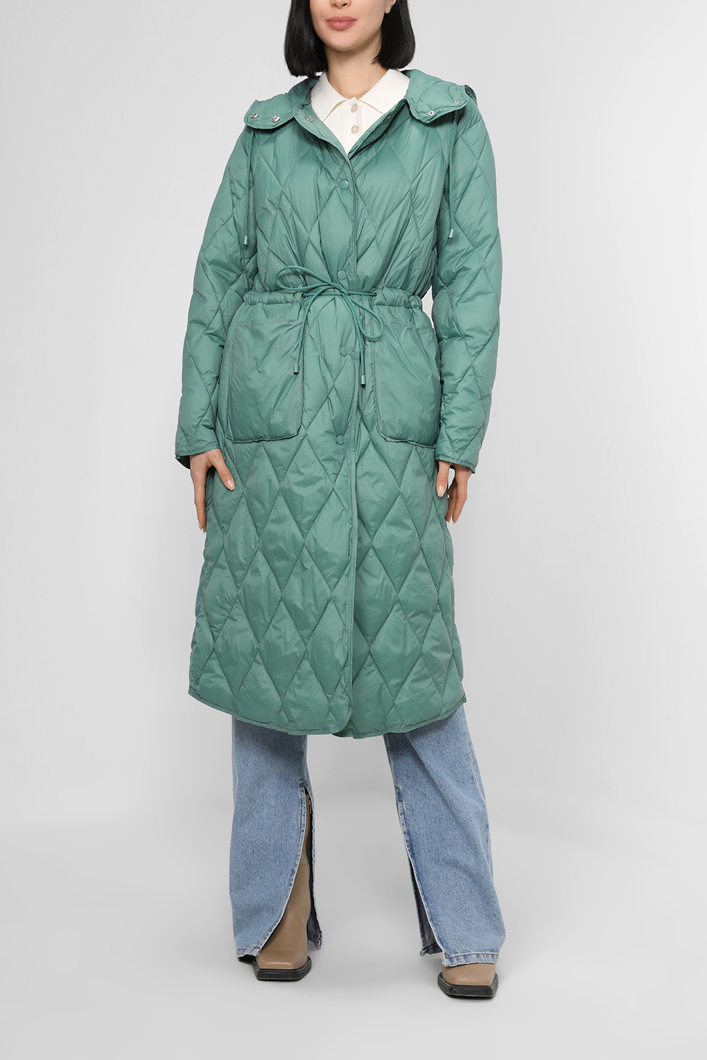 Пальто женское Belucci BL22086194-004 зеленое 48 RU