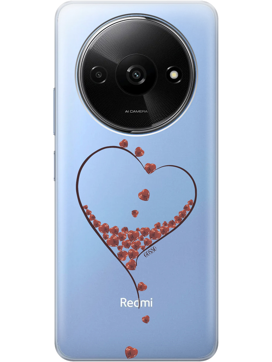 

Силиконовый чехол на Xiaomi Redmi A3 с рисунком "Little hearts" прозрачный, Прозрачный;черный, 20012118