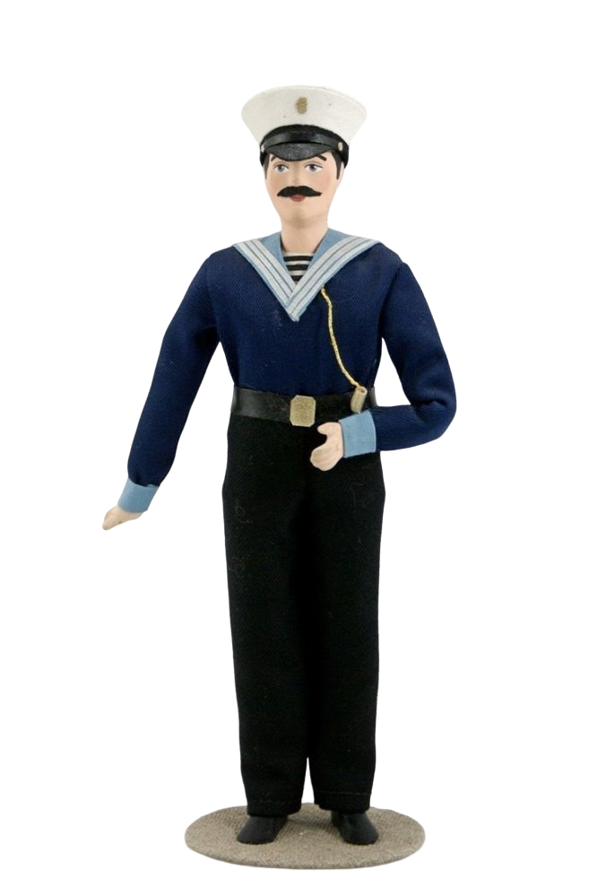 Кукла коллекционная Потешного промысла Боцман в военном мундире.