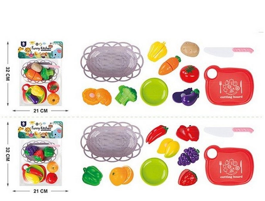 Игрушечные продукты Фрукты и овощи 11 предметов в ассортименте (цвет по наличию)