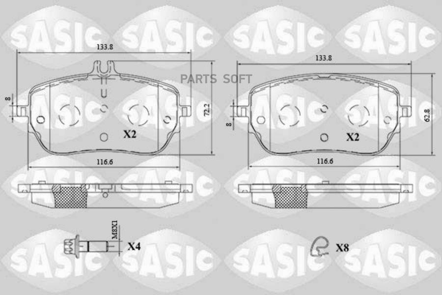 

Тормозные колодки SASIC дисковые 6216208