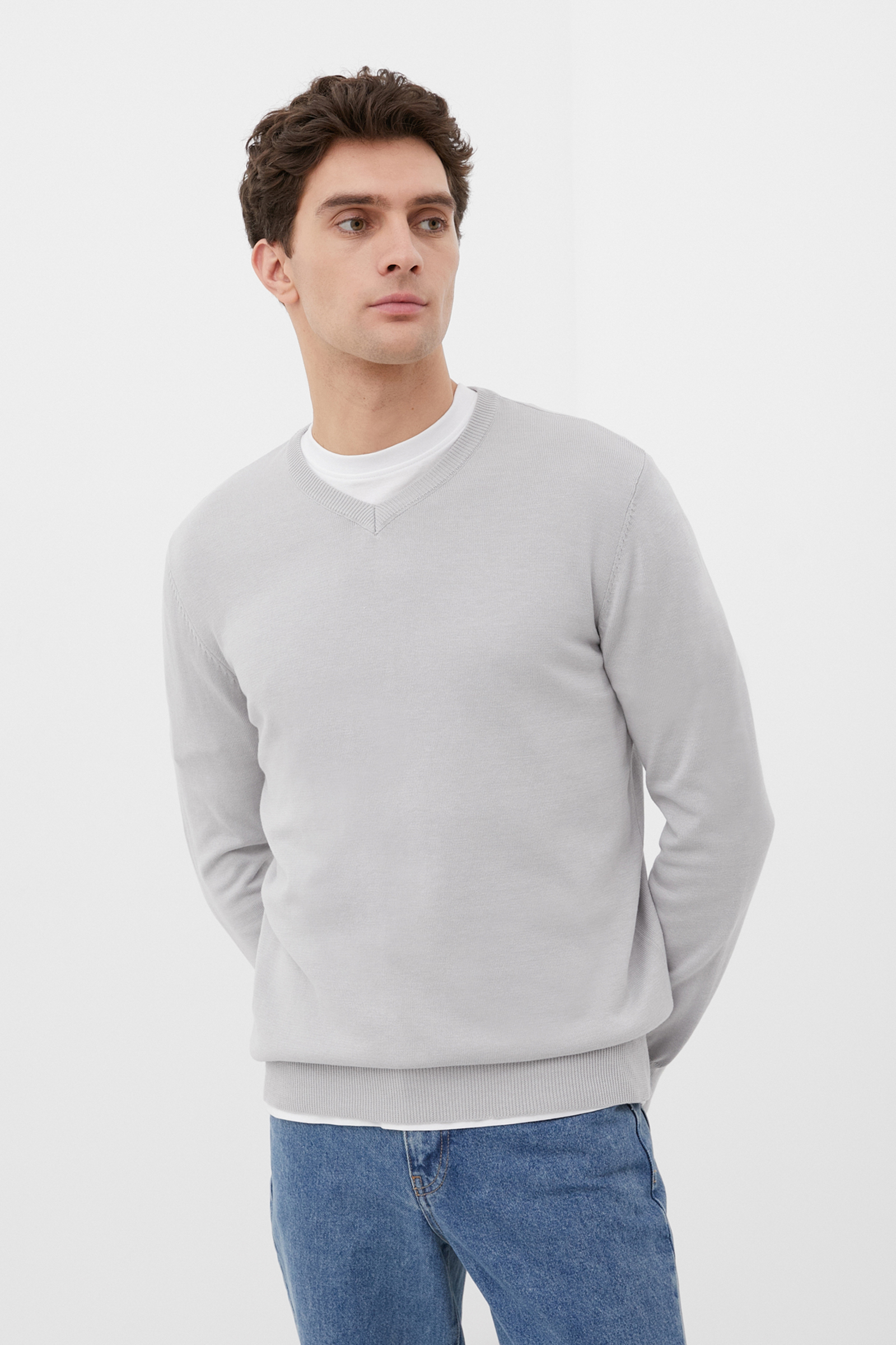 

Пуловер мужской Finn Flare BAS-20114 серый L, BAS-20114