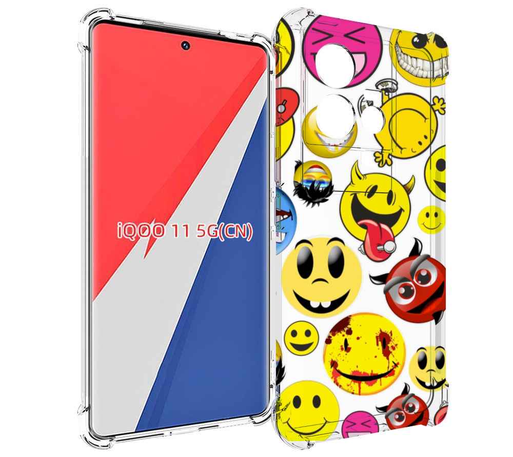 

Чехол MyPads Смайлики для Vivo iQOO 11, Прозрачный, Tocco