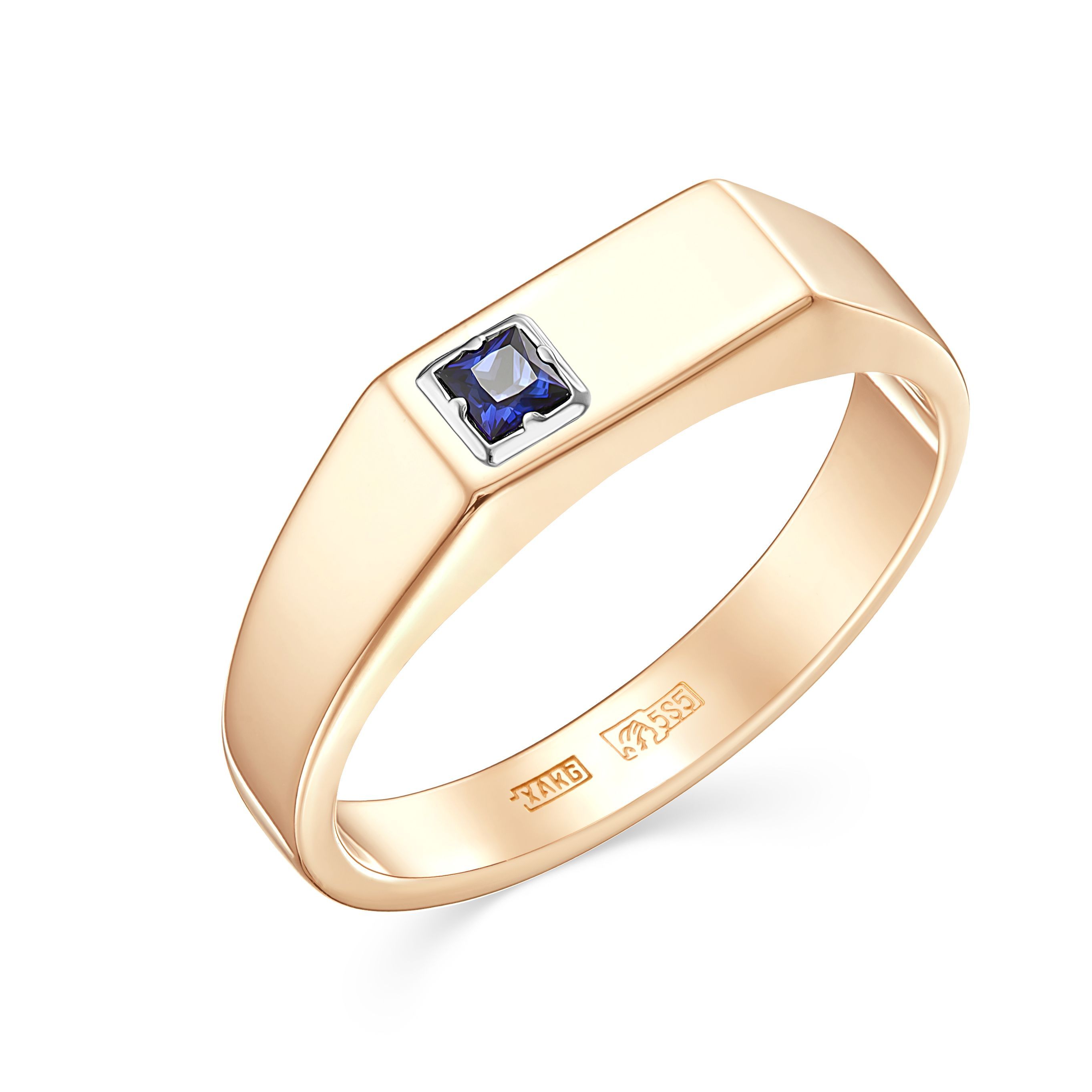 

Печатка из золота р. Караваевская Ювелирная Фабрика 31-0321-С, сапфир искусственный, 31-0321-С