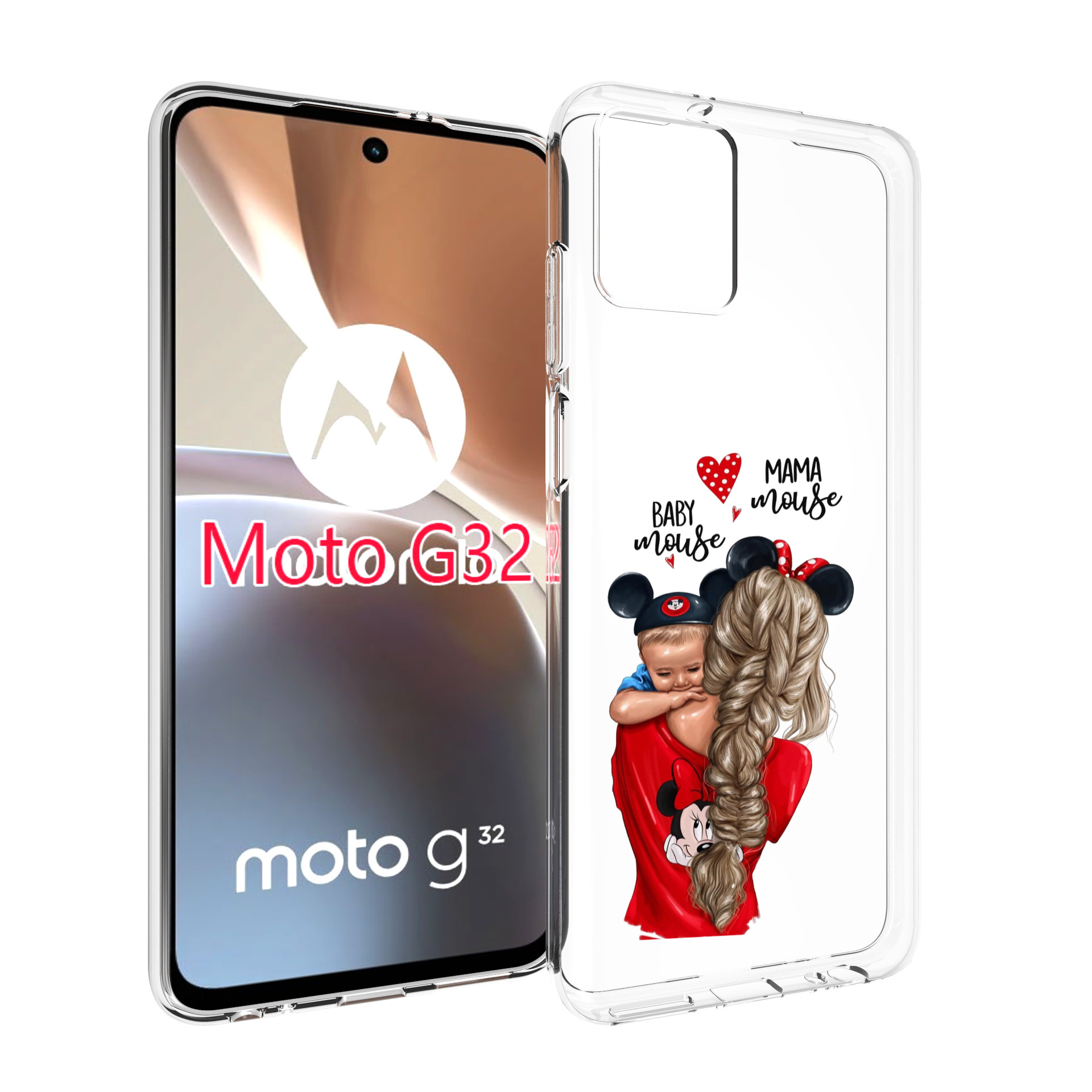 

Чехол MyPads Мама-маус женский для Motorola Moto G32, Прозрачный, Tocco