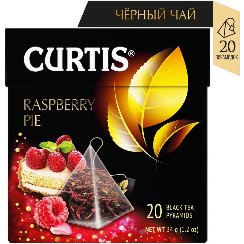 

Чай черный в пирамидках Curtis Raspberry Pie, с ароматом малинового десерта