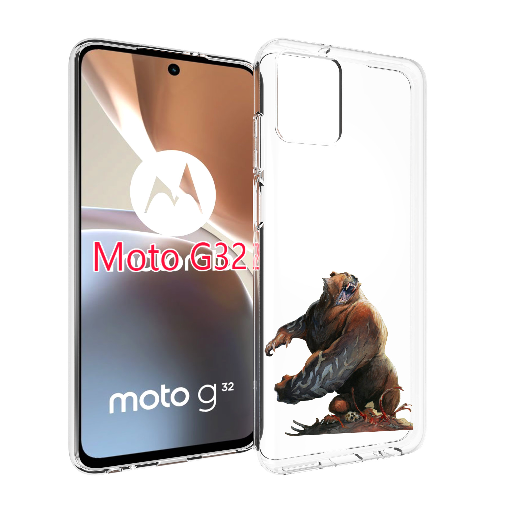 

Чехол MyPads Медведь-жестокий для Motorola Moto G32, Прозрачный, Tocco