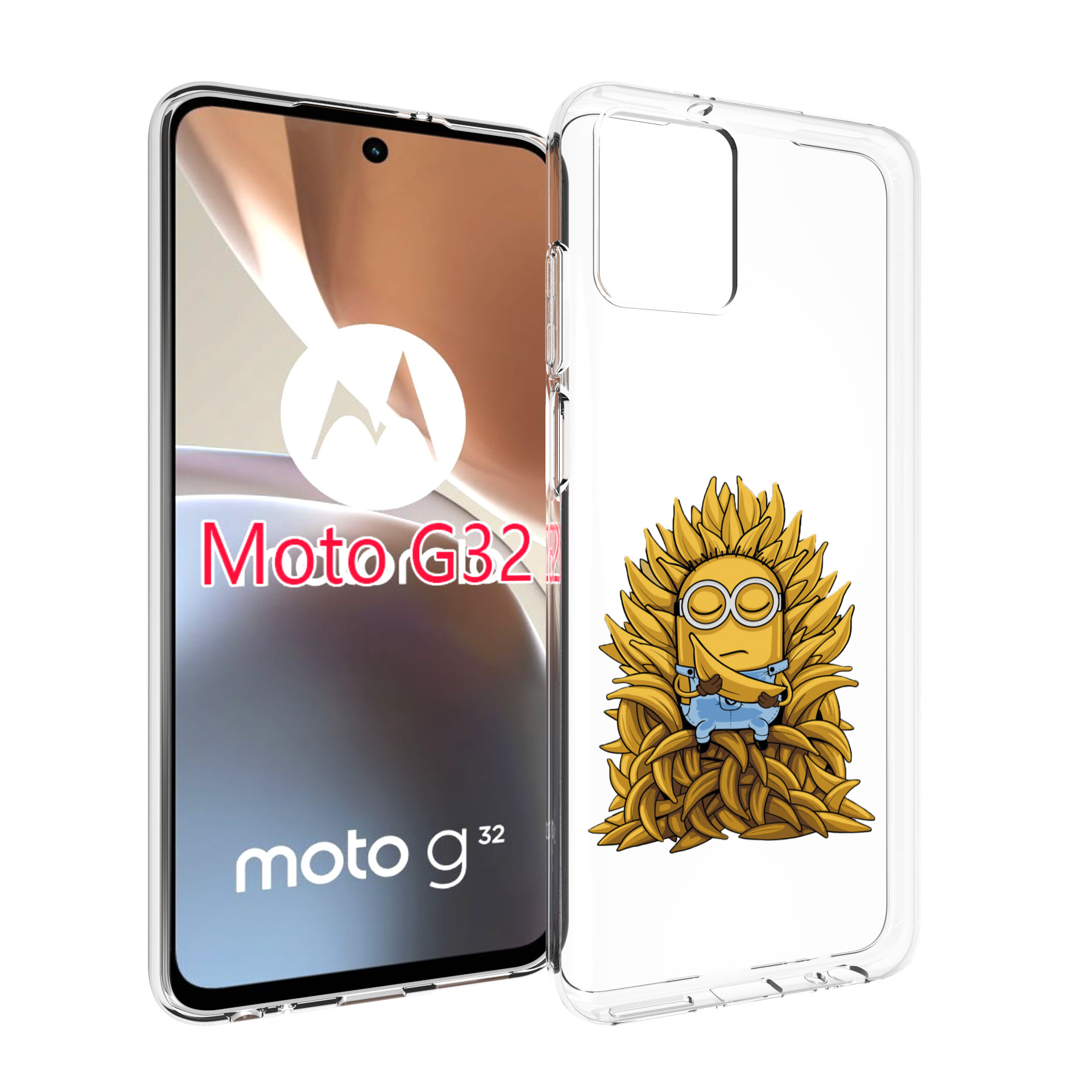 

Чехол MyPads Миньон с бананами для Motorola Moto G32, Прозрачный, Tocco