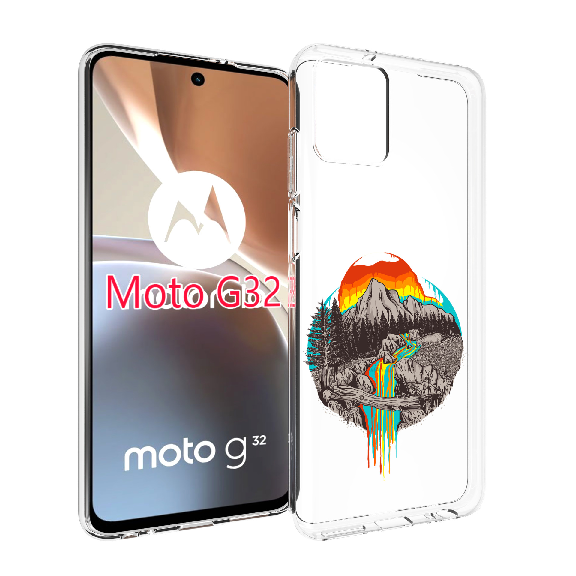 

Чехол MyPads Радужный водопад для Motorola Moto G32, Прозрачный, Tocco