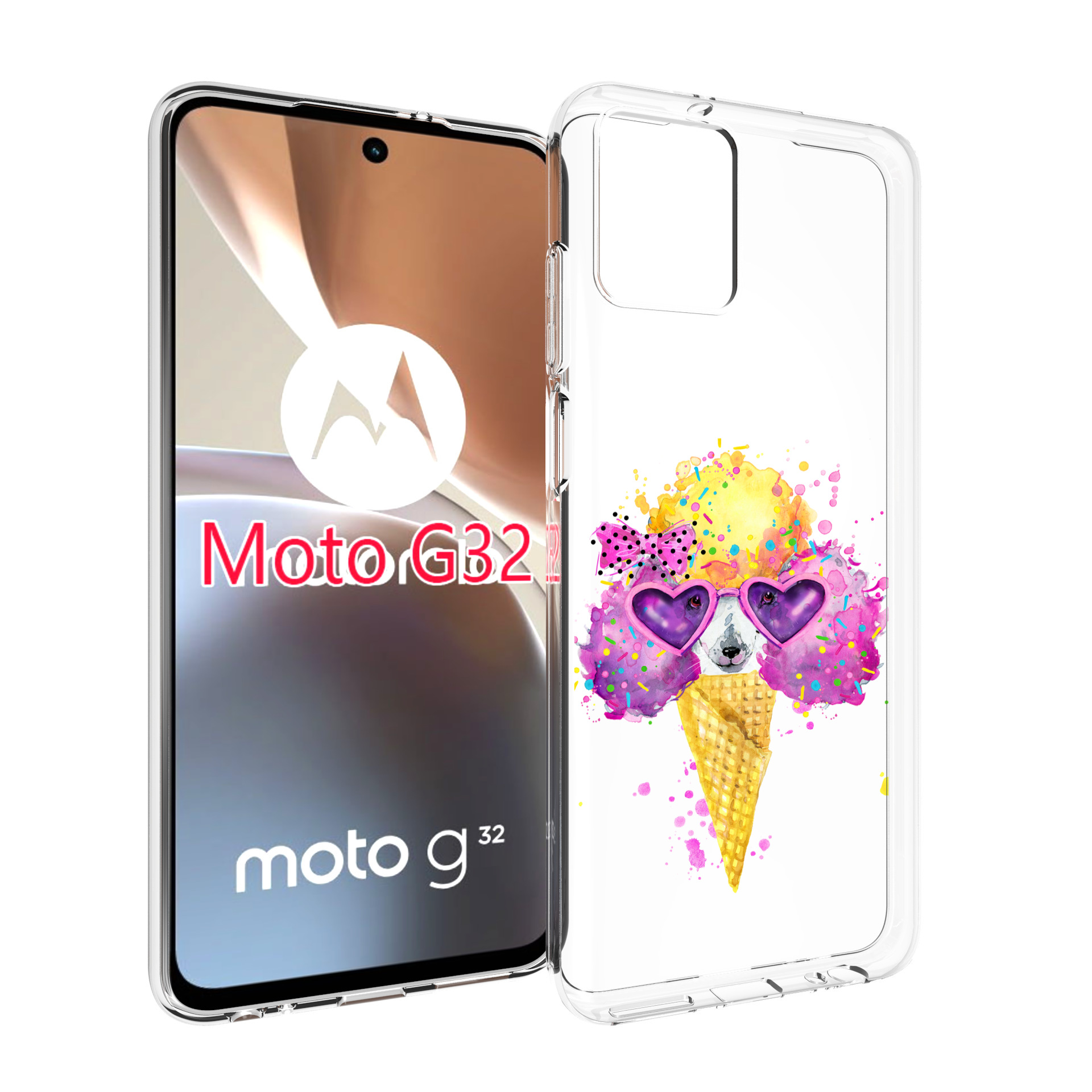 

Чехол MyPads Рожок для Motorola Moto G32, Прозрачный, Tocco