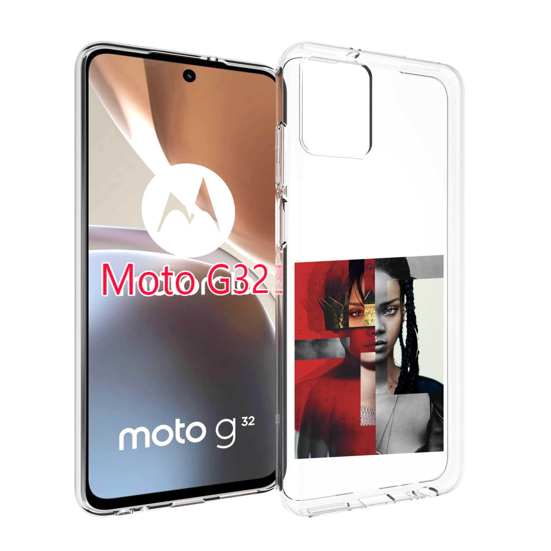 

Чехол MyPads Обложка-Рианна для Motorola Moto G32, Прозрачный, Tocco