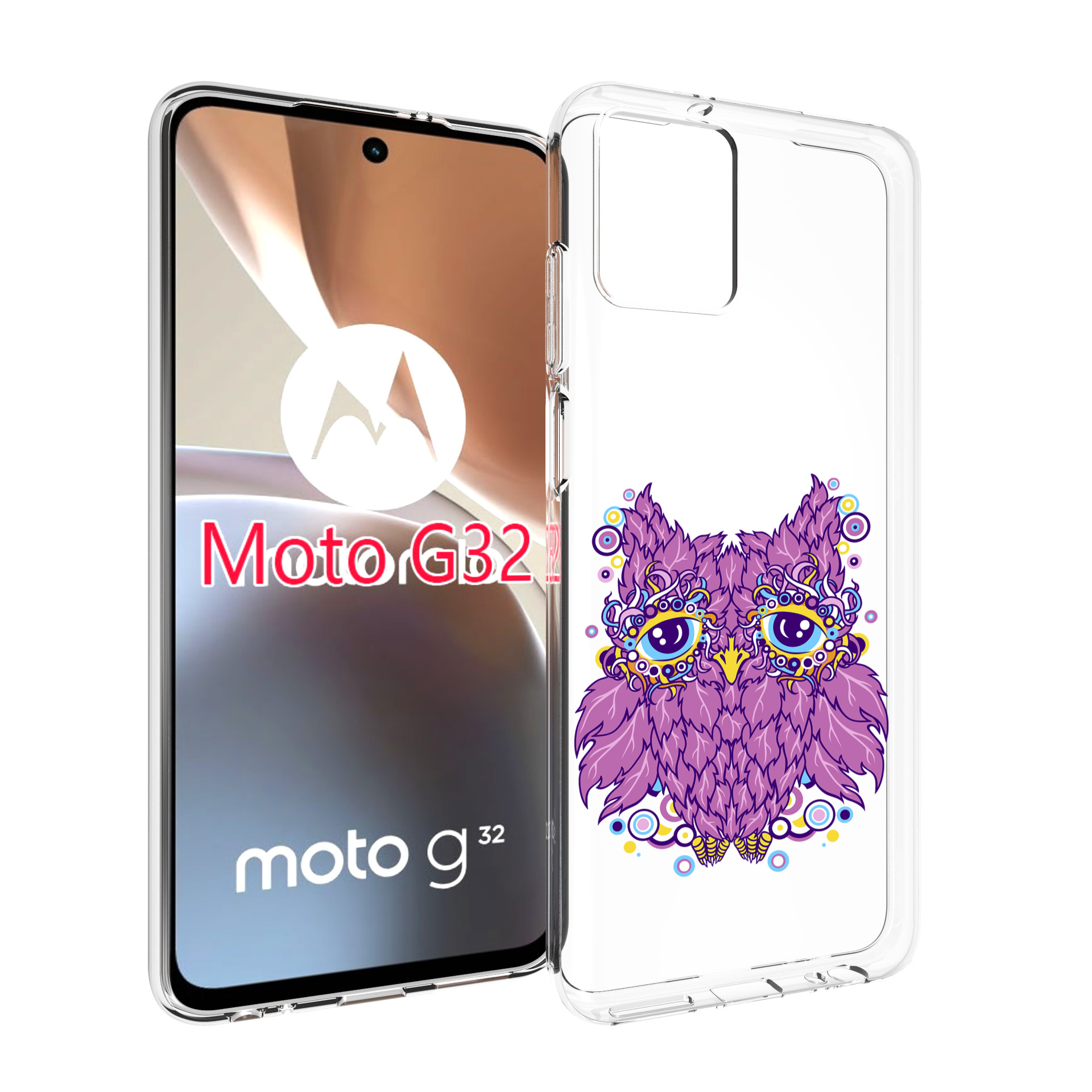 

Чехол MyPads Розовая сова для Motorola Moto G32, Прозрачный, Tocco