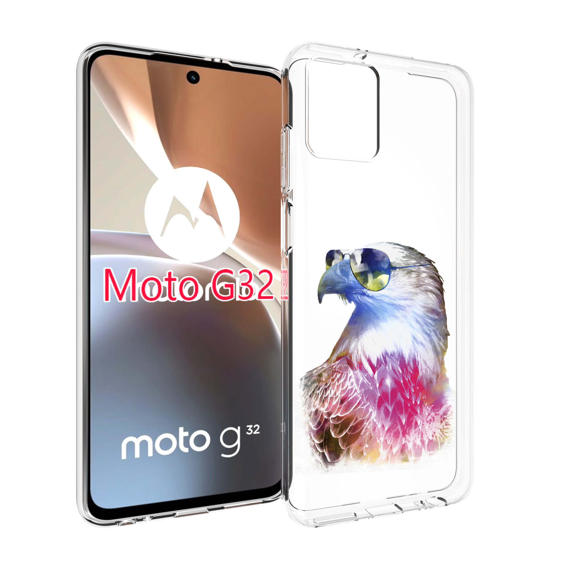 

Чехол MyPads Орел в очках для Motorola Moto G32, Прозрачный, Tocco