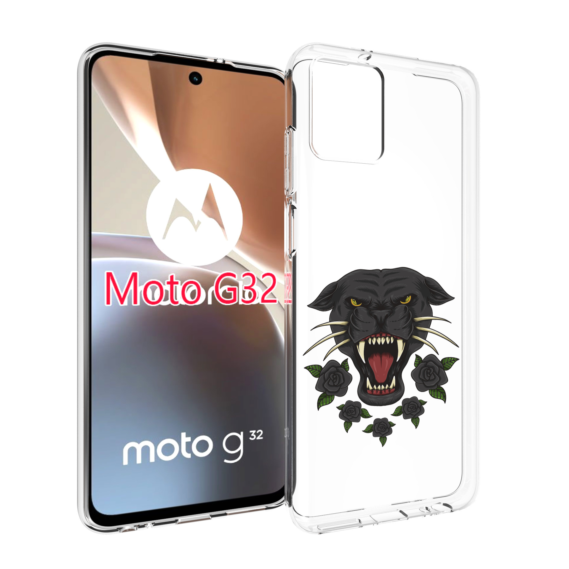 

Чехол MyPads Пантера для Motorola Moto G32, Прозрачный, Tocco