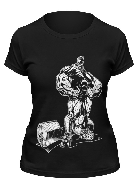 

Футболка женская Printio Bodybuilding черная M, Черный, Bodybuilding