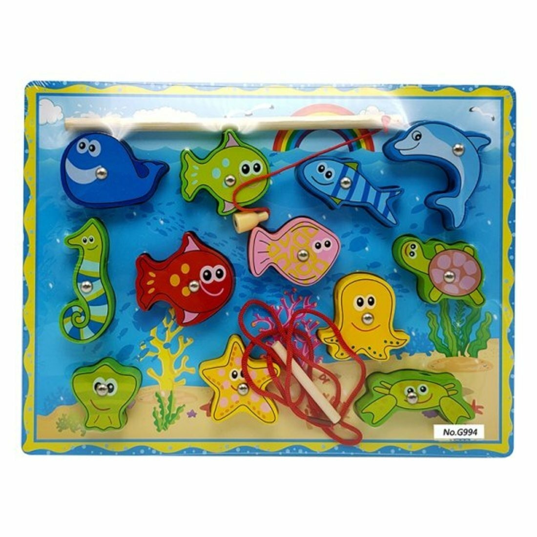 Рыбалка Наша Игрушка Магнитная, 12 фигурок, дерево (201050734)