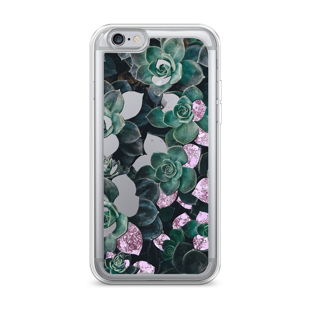 

Жидкий чехол с блестками "Сукуленты цветные" на Apple iPhone 6S, 0104S94-1