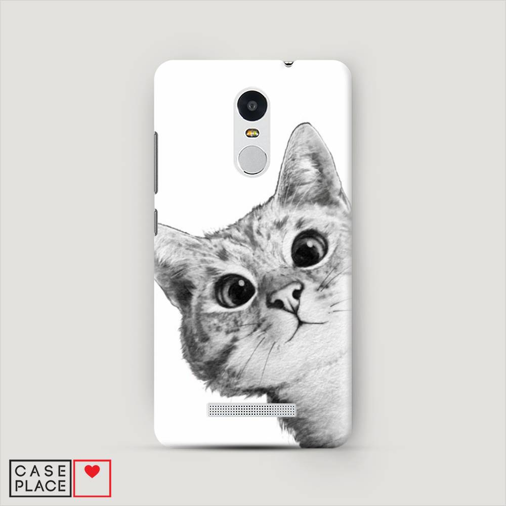 

Пластиковый чехол "Кот рисунок черно-белый" на Xiaomi Redmi Note 3