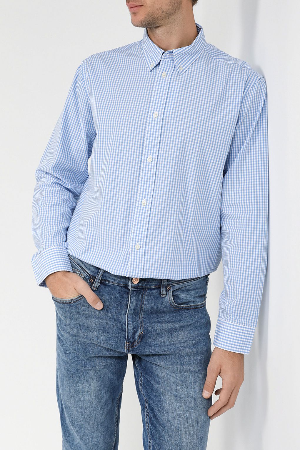 

Рубашка мужская Esprit Casual 073EE2F316 синяя XL, Синий, 073EE2F316