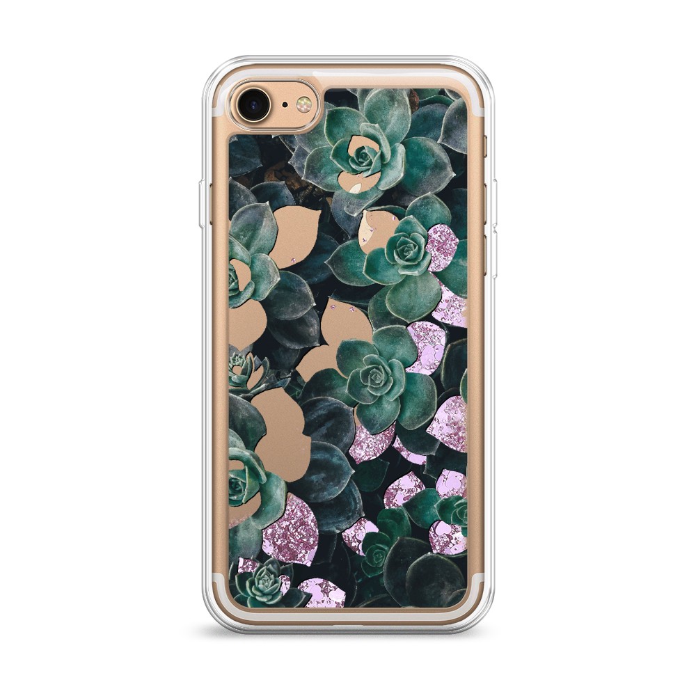 

Жидкий чехол с блестками "Сукуленты цветные" на Apple iPhone 7, 10694-1
