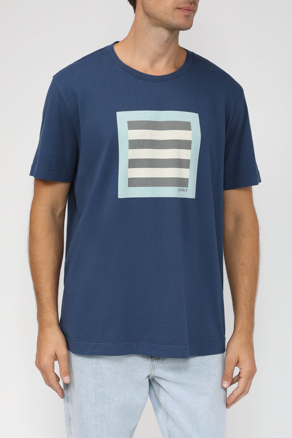 

Футболка мужская Esprit Casual 073EE2K307 синяя L, Синий, 073EE2K307