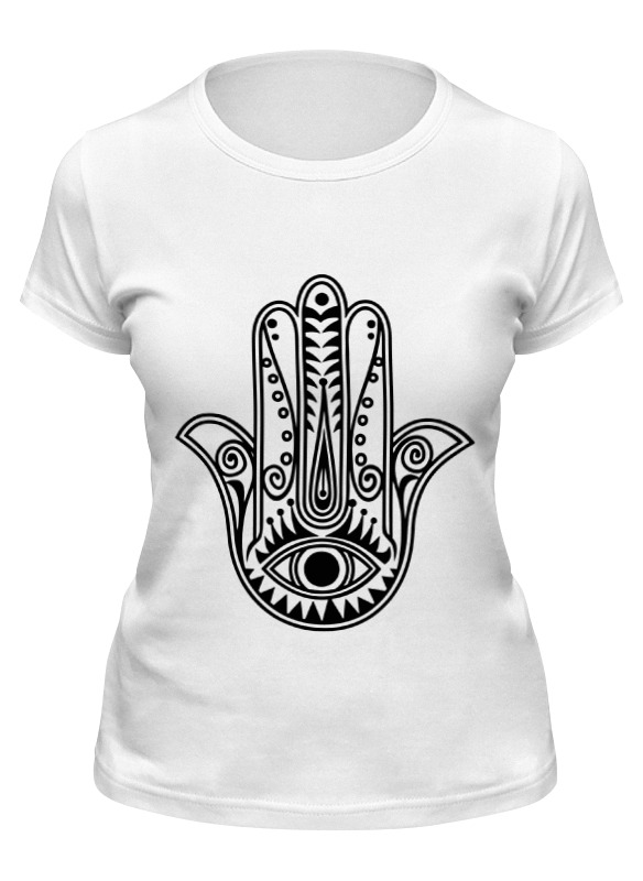 

Футболка женская Printio Hamsa lotus eye белая XL, Белый, Hamsa lotus eye