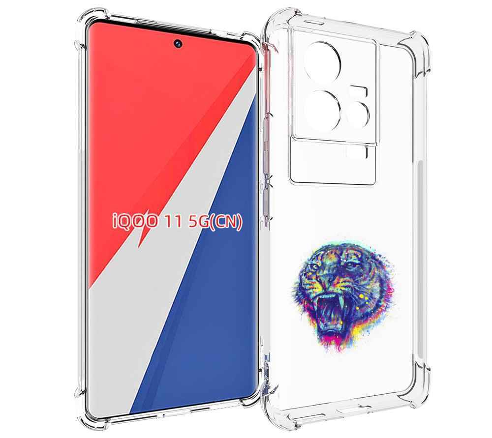 

Чехол MyPads Тигр 2 для Vivo iQOO 11, Прозрачный, Tocco